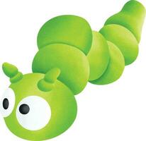 linda verde oruga dibujos animados personaje vector