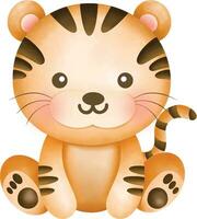 linda pequeño Tigre caracteres vector