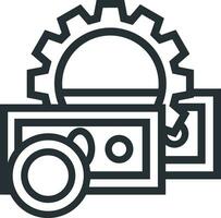 Gear setting symbol icon vector image. Illustration of the industrial wheel mechine mechanism design image