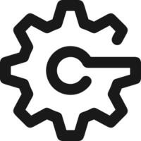 Gear setting symbol icon vector image. Illustration of the industrial wheel mechine mechanism design image