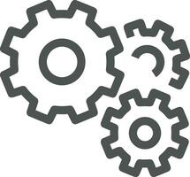 Gear setting symbol icon vector image. Illustration of the industrial wheel mechine mechanism design image