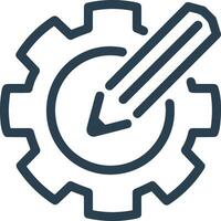 Gear setting symbol icon vector image. Illustration of the industrial wheel mechine mechanism design image