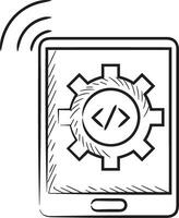 Gear setting symbol icon vector image. Illustration of the industrial wheel mechine mechanism design image