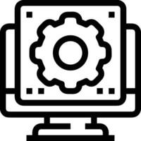 Gear setting symbol icon vector image. Illustration of the industrial wheel mechine mechanism design image