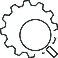 Gear setting symbol icon vector image. Illustration of the industrial wheel mechine mechanism design image