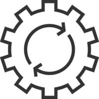 Gear setting symbol icon vector image. Illustration of the industrial wheel mechine mechanism design image