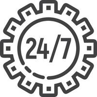 Gear setting symbol icon vector image. Illustration of the industrial wheel mechine mechanism design image