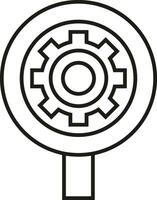 Gear setting symbol icon vector image. Illustration of the industrial wheel mechine mechanism design image