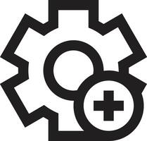 Gear setting symbol icon vector image. Illustration of the industrial wheel mechine mechanism design image