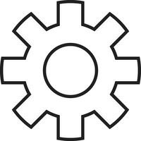 Gear setting symbol icon vector image. Illustration of the industrial wheel mechine mechanism design image