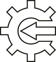 Gear setting symbol icon vector image. Illustration of the industrial wheel mechine mechanism design image