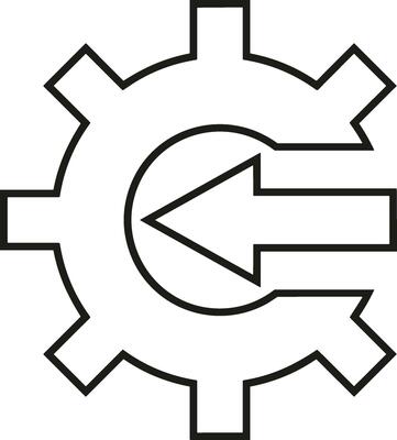 Gear setting symbol icon vector image. Illustration of the industrial wheel mechine mechanism design image
