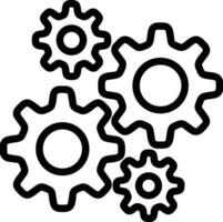 Gear setting symbol icon vector image. Illustration of the industrial wheel mechine mechanism design image