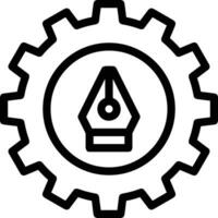 Gear setting symbol icon vector image. Illustration of the industrial wheel mechine mechanism design image