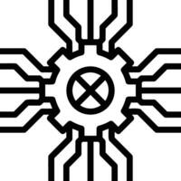 Gear setting symbol icon vector image. Illustration of the industrial wheel mechine mechanism design image