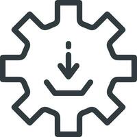 Gear setting symbol icon vector image. Illustration of the industrial wheel mechine mechanism design image