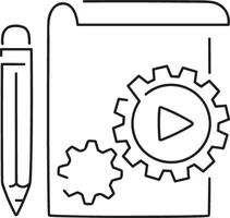 Gear setting symbol icon vector image. Illustration of the industrial wheel mechine mechanism design image