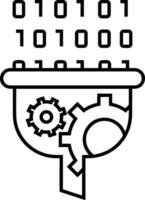 Gear setting symbol icon vector image. Illustration of the industrial wheel mechine mechanism design image