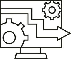 Gear setting symbol icon vector image. Illustration of the industrial wheel mechine mechanism design image