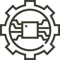 Gear setting symbol icon vector image. Illustration of the industrial wheel mechine mechanism design image