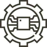 Gear setting symbol icon vector image. Illustration of the industrial wheel mechine mechanism design image