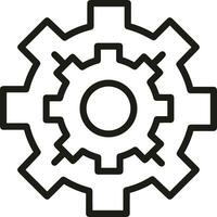 Gear setting symbol icon vector image. Illustration of the industrial wheel mechine mechanism design image