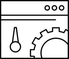 Gear setting symbol icon vector image. Illustration of the industrial wheel mechine mechanism design image