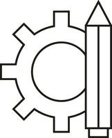 Gear setting symbol icon vector image. Illustration of the industrial wheel mechine mechanism design image