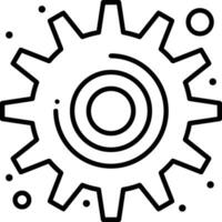 Gear setting symbol icon vector image. Illustration of the industrial wheel mechine mechanism design image