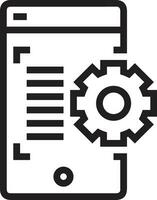 Gear setting symbol icon vector image. Illustration of the industrial wheel mechine mechanism design image