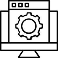 Gear setting symbol icon vector image. Illustration of the industrial wheel mechine mechanism design image