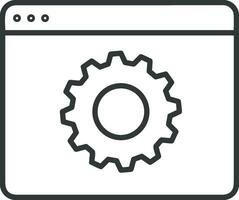 Gear setting symbol icon vector image. Illustration of the industrial wheel mechine mechanism design image