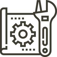 Gear setting symbol icon vector image. Illustration of the industrial wheel mechine mechanism design image