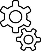 Gear setting symbol icon vector image. Illustration of the industrial wheel mechine mechanism design image