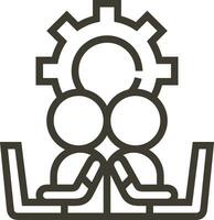 Gear setting symbol icon vector image. Illustration of the industrial wheel mechine mechanism design image