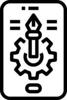 Gear setting symbol icon vector image. Illustration of the industrial wheel mechine mechanism design image