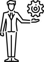 Gear setting symbol icon vector image. Illustration of the industrial wheel mechine mechanism design image