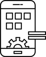 Gear setting symbol icon vector image. Illustration of the industrial wheel mechine mechanism design image