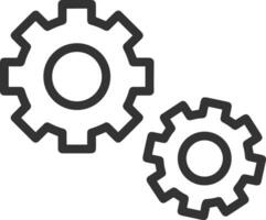 Gear setting symbol icon vector image. Illustration of the industrial wheel mechine mechanism design image