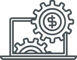 Gear setting symbol icon vector image. Illustration of the industrial wheel mechine mechanism design image