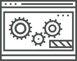 Gear setting symbol icon vector image. Illustration of the industrial wheel mechine mechanism design image