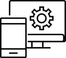 Gear setting symbol icon vector image. Illustration of the industrial wheel mechine mechanism design image