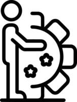 Gear setting symbol icon vector image. Illustration of the industrial wheel mechine mechanism design image