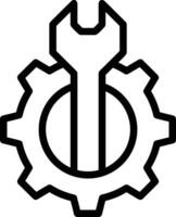 Gear setting symbol icon vector image. Illustration of the industrial wheel mechine mechanism design image