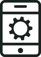 Gear setting symbol icon vector image. Illustration of the industrial wheel mechine mechanism design image