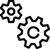 Gear setting symbol icon vector image. Illustration of the industrial wheel mechine mechanism design image