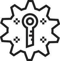 Gear setting symbol icon vector image. Illustration of the industrial wheel mechine mechanism design image