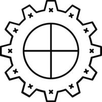 Gear setting symbol icon vector image. Illustration of the industrial wheel mechine mechanism design image