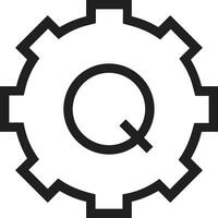 Gear setting symbol icon vector image. Illustration of the industrial wheel mechine mechanism design image