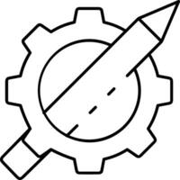 Gear setting symbol icon vector image. Illustration of the industrial wheel mechine mechanism design image